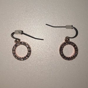 Rose Gold Drop Circle Earrings